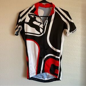 Women’s GIORDANA Alta Gamma Archer Full Zip Red Black Cycling Jersey Size Small
